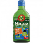 Купить Рыбий жир Меллер Moller omega 3 (Mollers) раствор с фруктовым вкусом Европа флакон 250мл в Омске